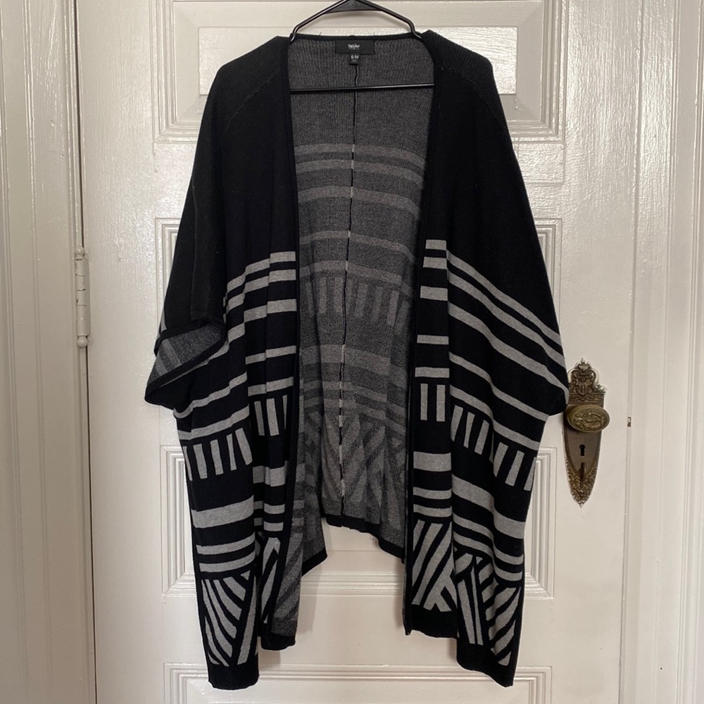 Black striped cardigan/cape by Mossimo